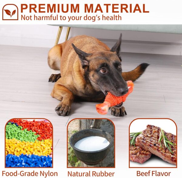 BoYoYo Indestructible Dog Toys for Aggressive Chewers Large Breeds, Durable Squeaky Toys for Super Chewers, Heavy Duty Tough Bone to Keep Them Busy, Interactive Dog Chew for Medium Breed
